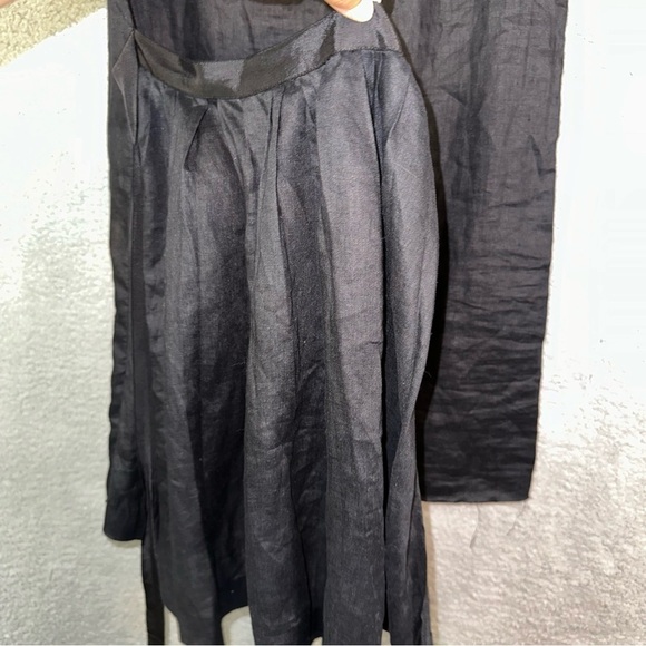 Band Of Outsiders Apron Wrap Mini Raw Hem Black Dress - Picture 11 of 12
